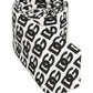 White Black Logo Monogram Wide Adjustable Men Necktie Tie