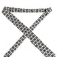 White Black Logo Monogram Wide Adjustable Men Necktie Tie