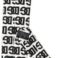 White Black Logo Monogram Wide Adjustable Men Necktie Tie
