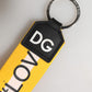 Yellow Logo Polyester Silver Brass Holder Keychain Keyring