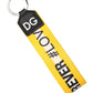 Yellow Logo Polyester Silver Brass Holder Keychain Keyring