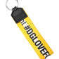 Yellow Logo Polyester Silver Brass Holder Keychain Keyring