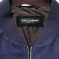 Blue Linen Full Zip Men Bomber Jacket
