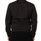 Brown Cotton Full Zip Men Bomber Jacket