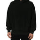Black Cotton Hooded Men Sweatshirt Sweater