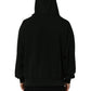 Black Cotton Hooded Men Sweatshirt Sweater
