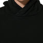Black Cotton Hooded Men Sweatshirt Sweater