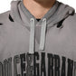 Gray Graphic Hooded Sweatshirt Men Sweater