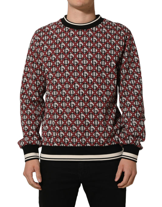 Red Logo Cotton Jacquard Sweatshirt Sweater