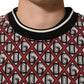 Red Logo Cotton Jacquard Sweatshirt Sweater
