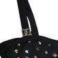 Black Embellished Cutout Bandeau One Piece Swimwear
