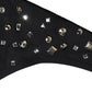 Black Embellished Cutout Bandeau One Piece Swimwear