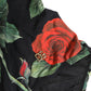 Black Floral Print One Piece Swimsuit Swimwear