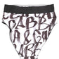 White Black Graphic Logo High Brief Underwear