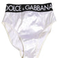 White Satin High-Waist Brief Logo Women Underwear