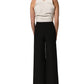 White Black Plunging Neck Sleeveless Bodysuit Dress