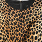 Brown Leopard Print Silk Sheath Midi Dress