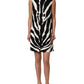 Black White Zebra Print Viscose Mini Dress