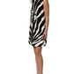 Black White Zebra Print Viscose Mini Dress