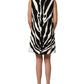 Black White Zebra Print Viscose Mini Dress