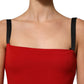Red Stretch Bodycon Sheath Knee Length Dress