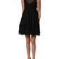 Black Lace Trim Sleeveless A-line Mini Dress