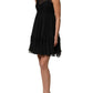 Black Lace Trim Sleeveless A-line Mini Dress