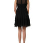 Black Lace Trim Sleeveless A-line Mini Dress