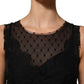 Black Lace Trim Sleeveless A-line Mini Dress