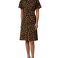 Brown LeopardPrint Flared A-line Mini Dress