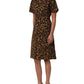 Brown LeopardPrint Flared A-line Mini Dress