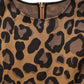 Brown LeopardPrint Flared A-line Mini Dress