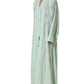 Mint Green Silk Lace Trim Abaya Maxi Dress