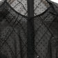 Black Mesh Lace Long Sleeved Maxi Gown Dress