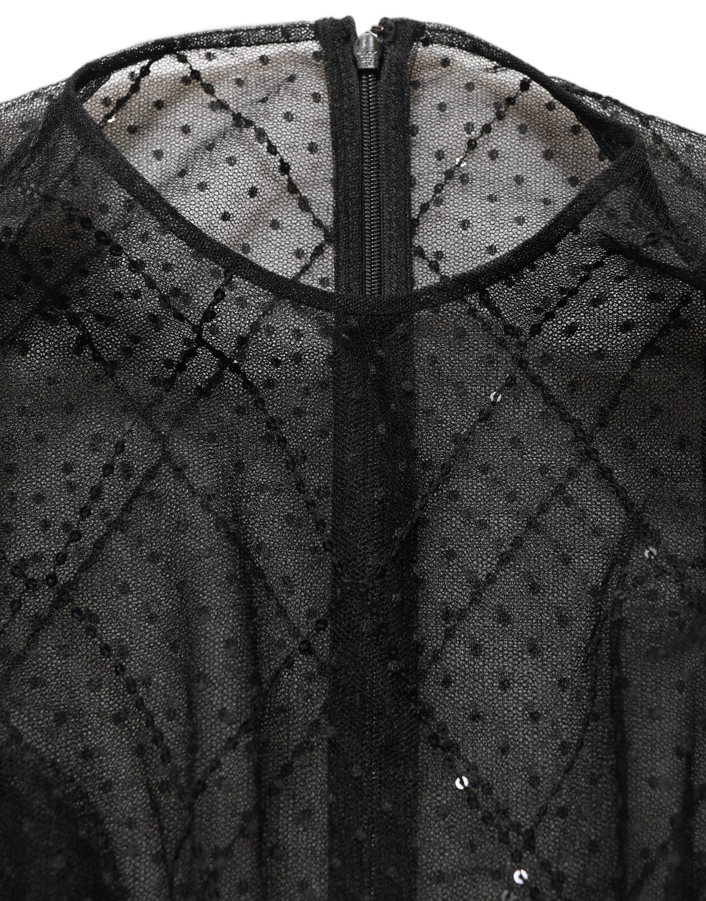 Black Mesh Lace Long Sleeved Maxi Gown Dress