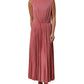 Coral Pink Pleated Sleeveless Max Dress
