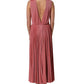 Coral Pink Pleated Sleeveless Max Dress