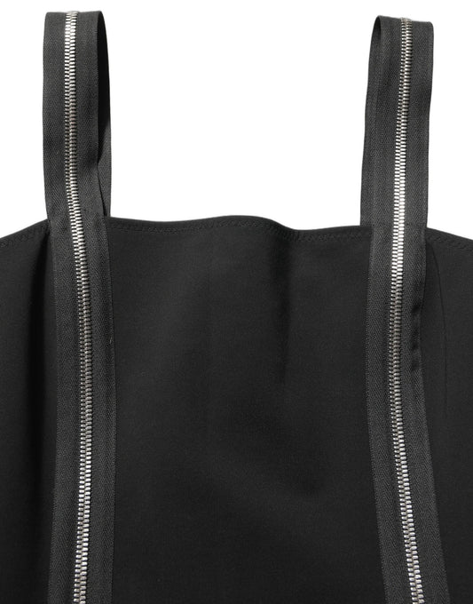 Black Sleeveless Front Zipper Midi Dress