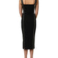 Black Sleeveless Front Zipper Midi Dress