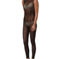 Black Sheer Mesh Jumpsuit Turtleneck Dress