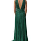 Metallic Green Sleeveless Plissé Gown Dress