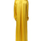 Yellow Silk Collared Button Down Maxi Dress