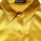 Yellow Silk Collared Button Down Maxi Dress