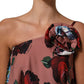 Dusty Pink Silk Floral OneShoulder Maxi Dress