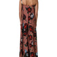 Dusty Pink Silk Floral OneShoulder Maxi Dress
