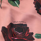Dusty Pink Silk Floral Strapless Maxi Dress