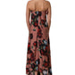 Dusty Pink Silk Floral Strapless Maxi Dress
