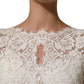White Lace Viscose Sheath Long Gown Dress