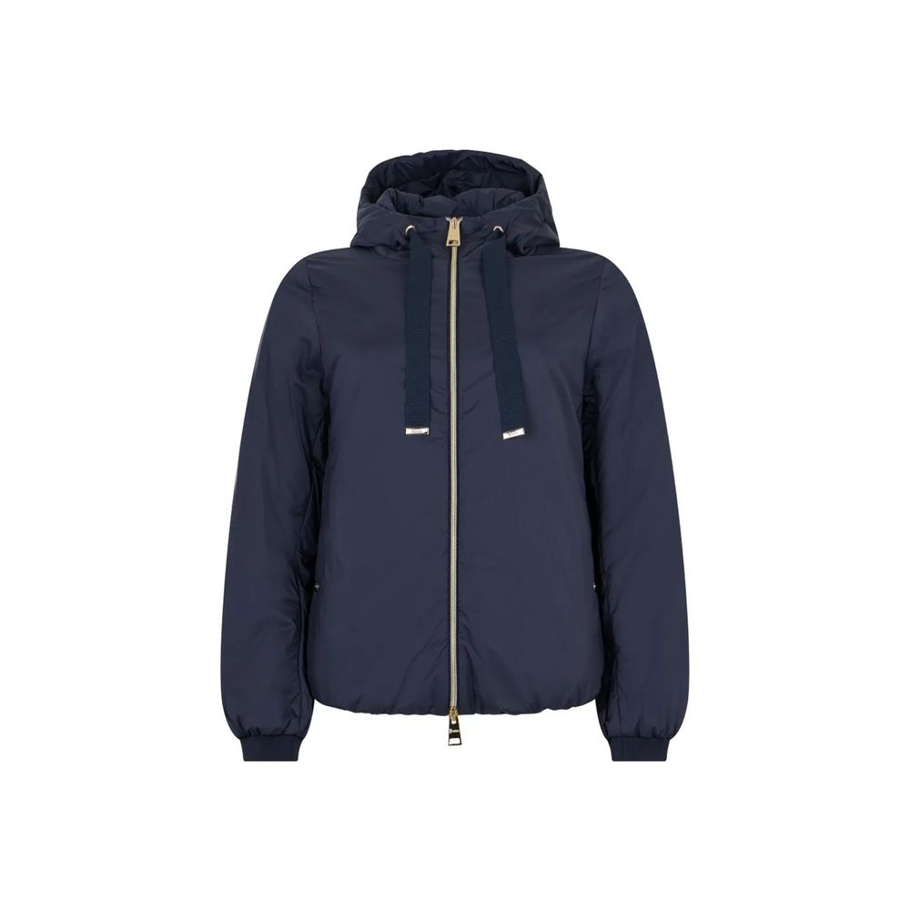 Blue Polyamide Full-Length Jacket