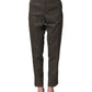 Dark Brown HighWaist Tapered Trouser Pants